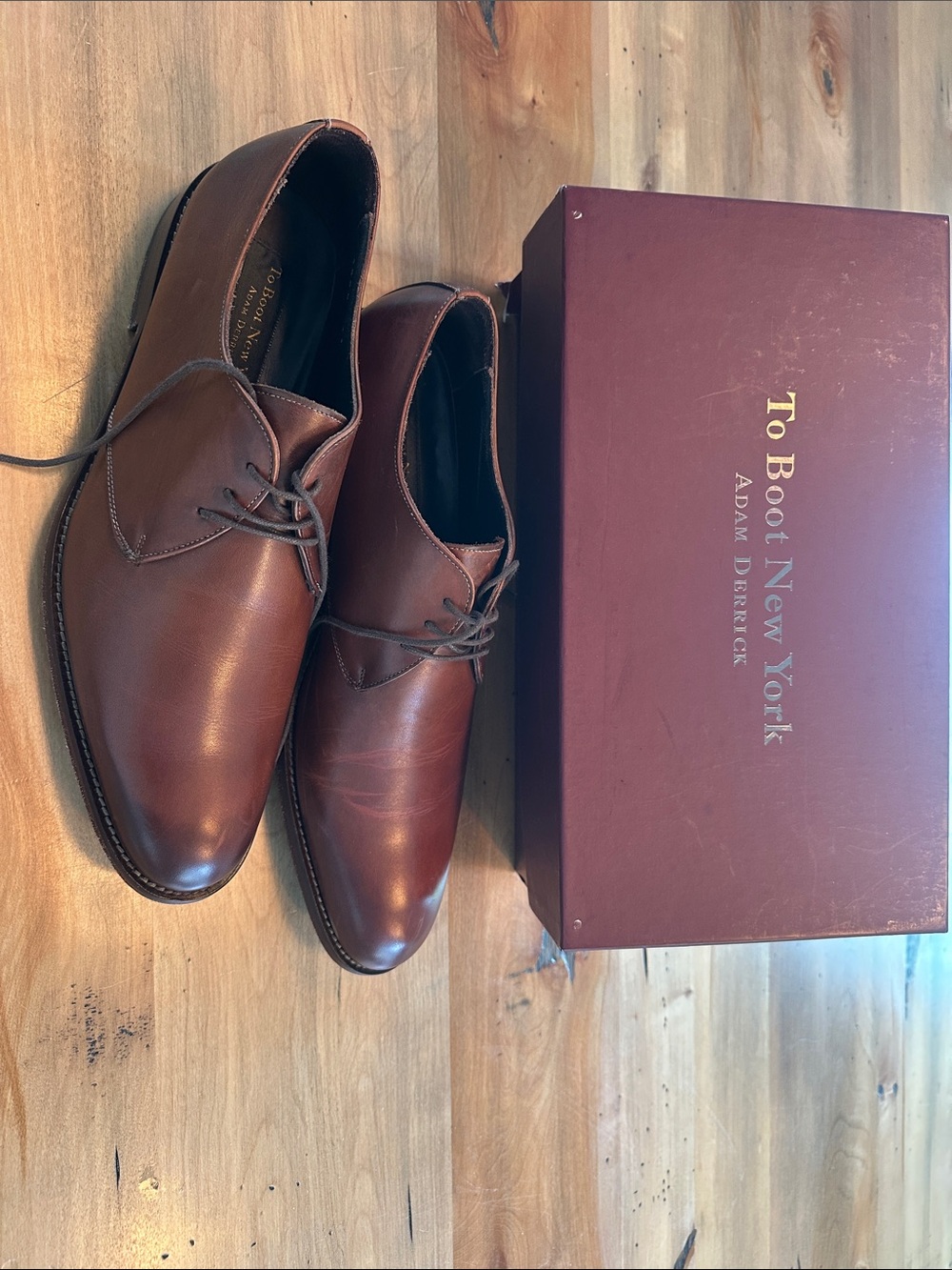 To Boot Men's Berry Tan Leather Dress Shoe